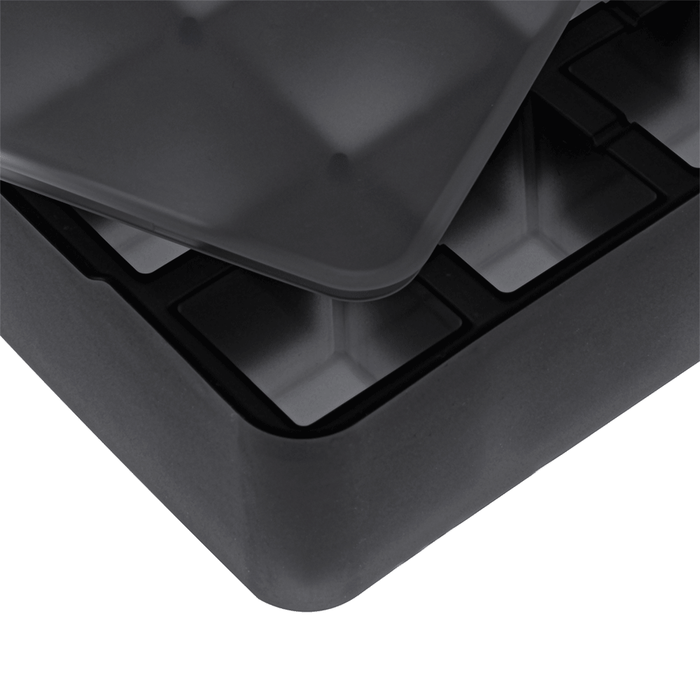 Eiswürfelform mit Deckel von Lurch - 4x4cm - schwarz